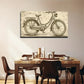 Vintage Bicycle Wall Art Canvas Office Home Room Framed 80x45cm