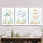 3pcs Turtle, Whale & Octopus, Modern Ocean Metal Print Ready to Hang Art