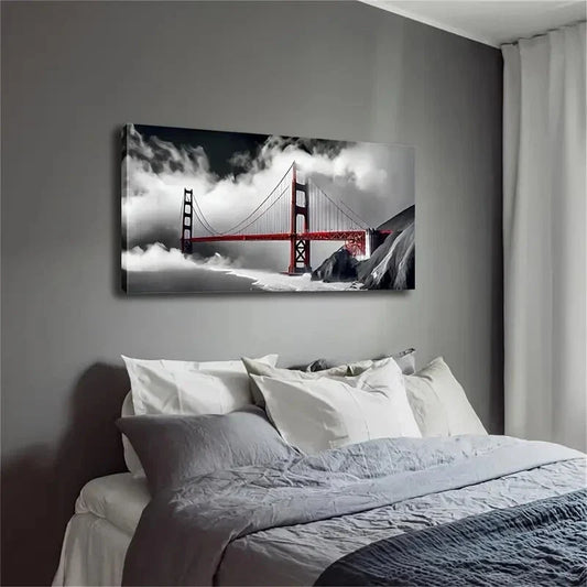 Iconic Golden Gate Bridge Wall Art Canvas Office Home Room Framed 120x60cm