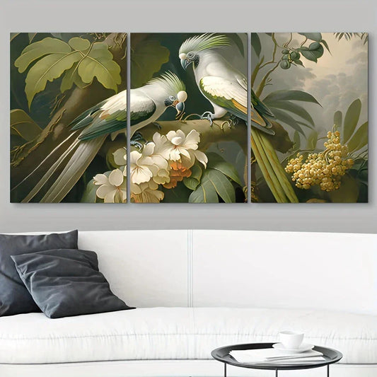 3pcs Modern Mid-Century Sage Green Paintings Metal Print Ready to Hang Art