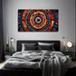Circular Textile Design Wall Art Canvas Office Home Room Framed 80x45cm