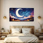 Moon Sky Suitable Curved Wall Art Canvas Office Home Room Framed 120x60cm