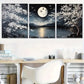 3pcs Nighttime Cherry Blossom Landscape Metal Print Ready to Hang Art