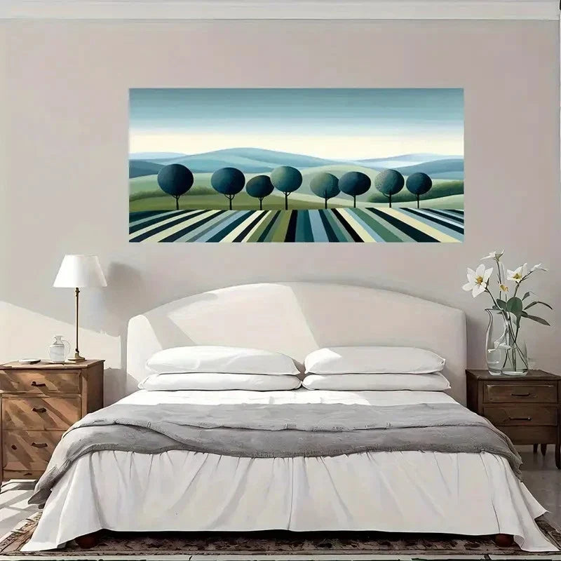 Tree Yard Landscape Wall Art Canvas Office Home Room Framed 120x60cm
