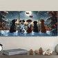 3pcs Festive Dogs Watching Santa Claus, Metal Print Ready to Hang Art