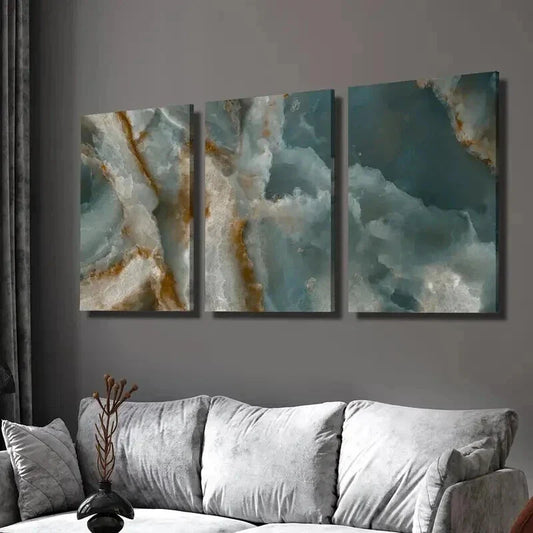 3pcs Light Luxury Style Gilding Decoration Wall Art Set Canvas Framed 40x60cm - High Quality Print 100% Australian Made Wall Canvas Ready to Hang