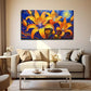 Vibrant Yellow And Orange Wall Art Canvas Office Home Room Framed 80x45cm