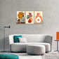 3pcs Modern Floral & Geometric Designs Metal Print Ready to Hang Art
