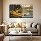 Elk Drinking Water Wall Art Canvas Office Home Room Framed 80x45cm
