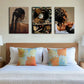 3pcs Featuring Stylish African American Women, Metal Print Ready to Hang Art