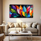 Vibrant Multicolor Leaves Leaf Wall Art Canvas Office Home Room Framed 120x60cm
