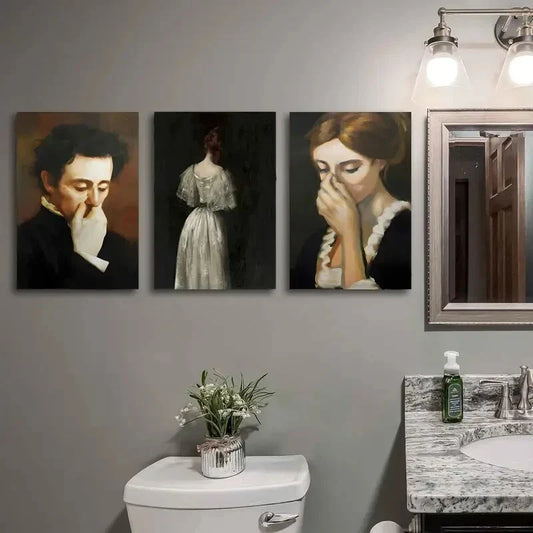 3pcs Toilet Unpleasant OdorMetal Print Ready to Hang Art