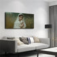 Woman Holding A Little Lamb Wall Art Canvas Office Home Room Framed 120x60cm