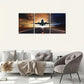 3pcs Plane Flying Over Runway Posters  Metal Print Ready to Hang Art