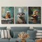 3pcsFunny animal bathtub bubble bath otter Metal Print Ready to Hang Art