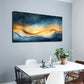 Deep Blue And Blue Toned Wall Art canvas office home room framed 120x60cm