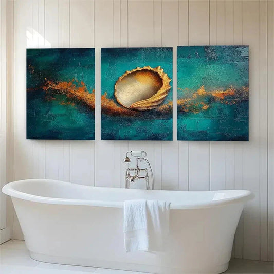 3pcs Ocean-Inspired Abstract Modern Perfect Wall Art Set Canvas Framed 40x60cm - High Quality Print 100% Australian Made Wall Canvas Ready to Hang