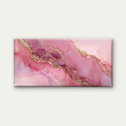 Pink Golden Accents Abstract Wall Art Canvas Office Home Room Framed 80x45cm