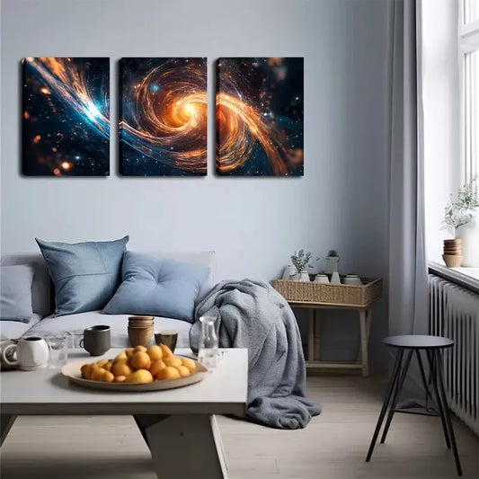 3pcs  Stunning Galaxies Wall Art Set Canvas Framed 40x60cm - High Quality Print 100% Australian Made Wall Canvas Ready to Hang