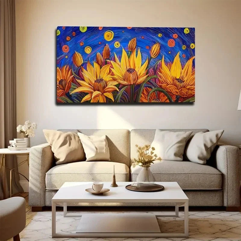 Huge Flowers Beautifully Wall Art Canvas Office Home Room Framed 120x60cm