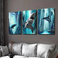 3pcs Flying Fish Fantasy Theme Illustration Wall Art Set Canvas Framed 40x60cm - High Quality Print 100% Australian Made Wall Canvas Ready to Hang