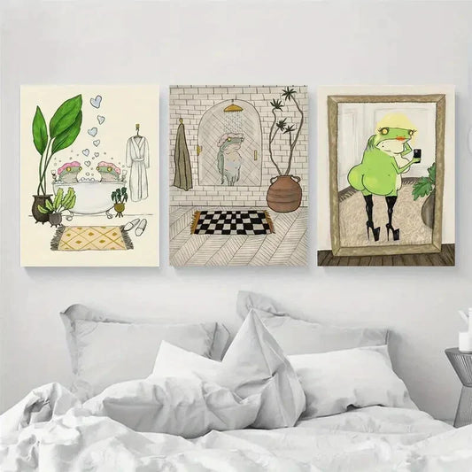 3pcs The Shower Scene Metal Print Ready to Hang Art