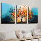 3pcs Colorful Tree and Bird Wall Art Set Canvas Framed 40x60cm - High Quality Print 100% Australian Made Wall Canvas Ready to Hang