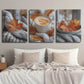 3pcs Winter Wool Sweater and Botanical Autumn Metal Print Ready to Hang Art
