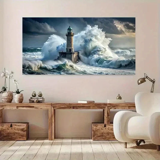 Stunning Stormy Seascape Wall Art Canvas Office Home Room Framed 120x60cm