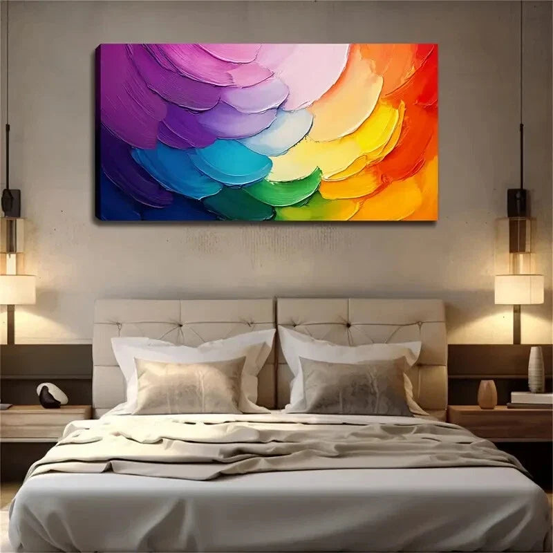 Through Rich Colors Abstract Wall Art Canvas Office Home Room Framed 120x60cm