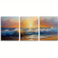 3pcs Sunset Ocean Beach Scenes Metal Print Ready to Hang Art