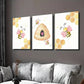 3pcs Cute Cartoon Bees & Honeycomb Wall Art Set Canvas Framed 40x60cm - High Quality Print 100% Australian Made Wall Canvas Ready to Hang