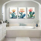 3pcs Colorful Cactus & Flower Nature Perfect Wall Art Set Canvas Framed 40x60cm - High Quality Print 100% Australian Made Wall Canvas Ready to Hang