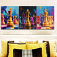 3pcs   Digital Illustration of a Chess Piece Wall Art Set Canvas Framed 40x60cm - High Quality Print 100% Australian Made Wall Canvas Ready to Hang