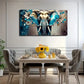 Elephant Charm Acrylic Wall Art Canvas Office Home Room Framed 120x60cm