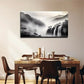 Atmospheric Black Waterfall Wall Art Canvas Office Home Room Framed 80x45cm