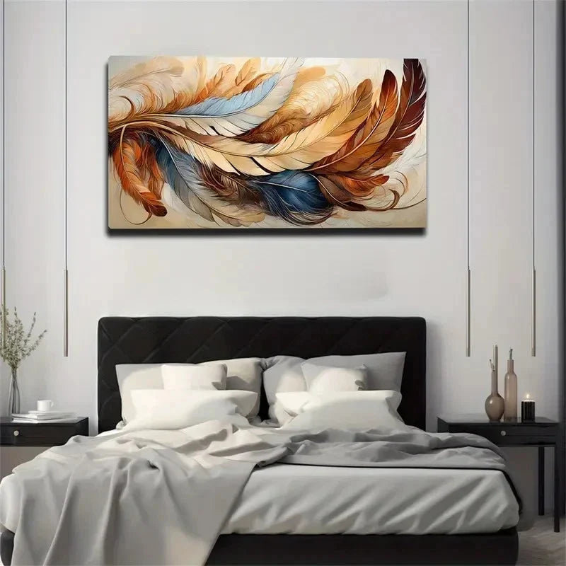 Warm Earthy Tones Nature Wall Art Canvas Office Home Room Framed 80x45cm