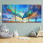 3pcs Vibrant Butterfly Modern Abstract Metal Print Ready to Hang Art