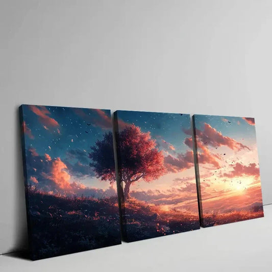 3pcs Abstract Vibrant Natural Scenery Wall Art Set Canvas Framed 40x60cm - High Quality Print 100% Australian Made Wall Canvas Ready to Hang