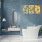 3pcs Abstract Style Yellow & Orange Flowers Metal Print Ready to Hang Art