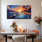 Sea Dusk Beach Scene Bohemian Wall Art Canvas Office Home Room Framed 80x45cm