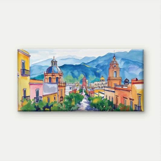 Street Architecture Landscape Wall Art Canvas Office Home Room Framed 80x45cm