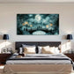 Moonlit Bridge Night Scene Wall Art Canvas Office Home Room Framed 120x60cm