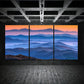 3pcs Mountain Range Sunset Large Landscape Metal Print Ready to Hang Art