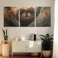 3pcs Heart-Shaped Tree Trunk with Youngsters Robin Metal Print Ready to Hang Art