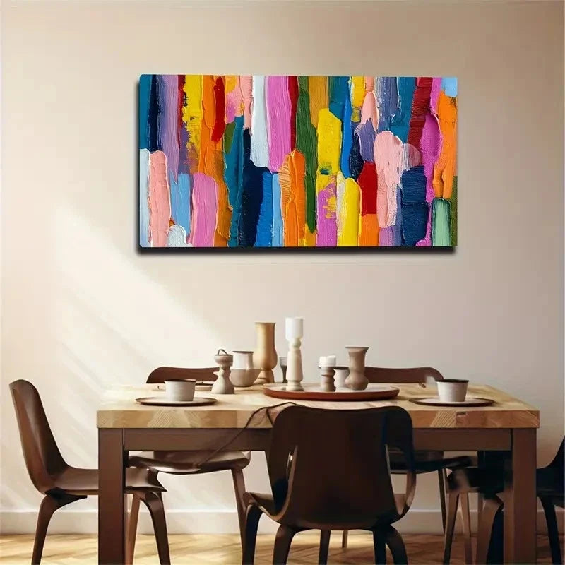 Colored Thick-Coated Blocks Wall Art Canvas Office Home Room Framed 120x60cm