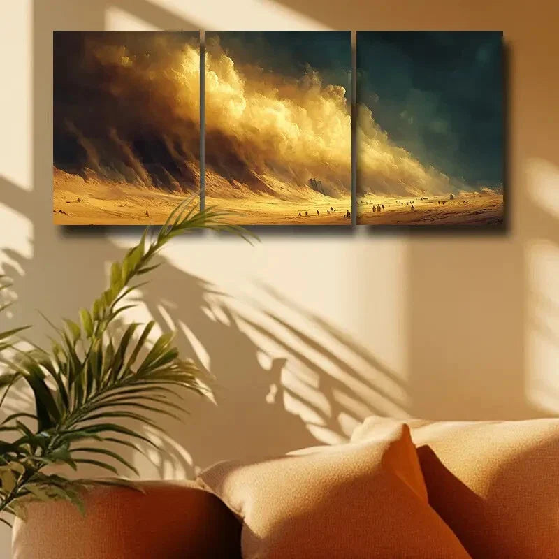 3pcs Sandstorm Hits Design Metal Print Ready to Hang Art