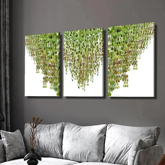 3pcs Vine Green Plant Leaf Decoration Wall Art Set Canvas Framed 40x60cm - High Quality Print 100% Australian Made Wall Canvas Ready to Hang