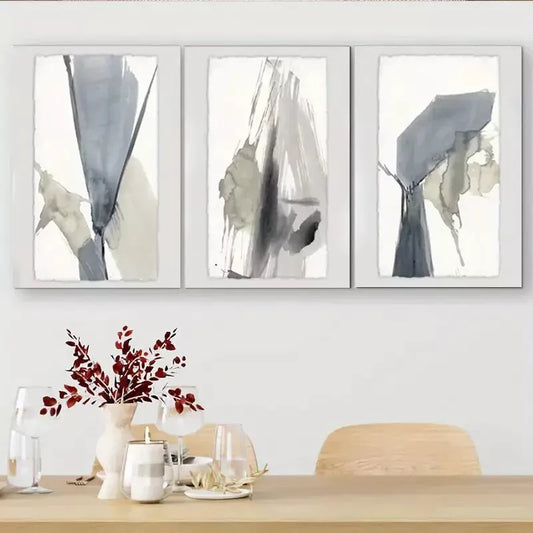 3pcs Abstract Ink - Wash Style Wall Art Canvas Wall Art Set Canvas Framed 40x60cm - High Quality Print 100% Australian Made Wall Canvas Ready to Hang