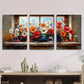 3pcs Vibrant Floral Window Sill Metal Print Ready to Hang Art